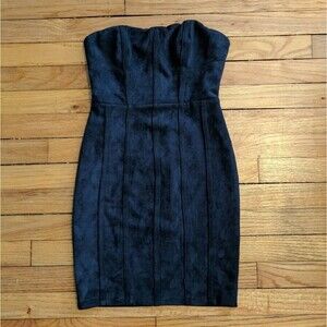 Tea & Cup faux suede bustier bodycon dress